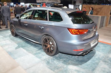 Cenevre, İsviçre, Mart 06-2018: Gims 'de Leon St-R koltuğu