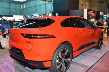 Cenevre, İsviçre, Mart 06-2018: Jaguar i-Pace Ev 400 at Gims
