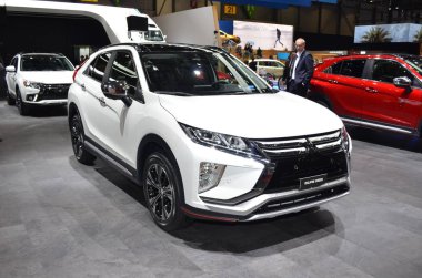 Cenevre, İsviçre, Mart 06-2018: Mitsubishi Eclipse Cross Cleartech at Gims