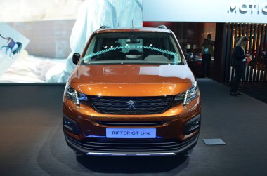 Cenevre, İsviçre, Mart 06-2018: Peugeot Rifter GT Line at Gims