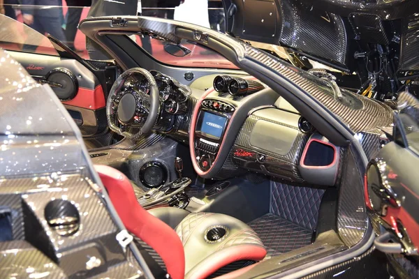 Geneva, Switzerland, March 06-2018: Pagani Huayra Roadster at Gims — 스톡 사진