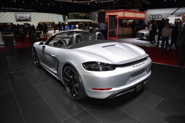 Cenevre, İsviçre, Mart 06-2018: Porsche 718 Boxster Gts at Gims