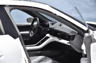 Cenevre, İsviçre, Mart 06-2018: Gims 'deki Porsche Misyonu E