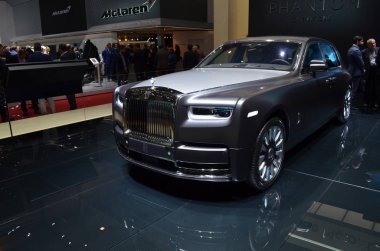 Cenevre, İsviçre, Mart 06-2018: Rolls Royce Phantom One at Gims