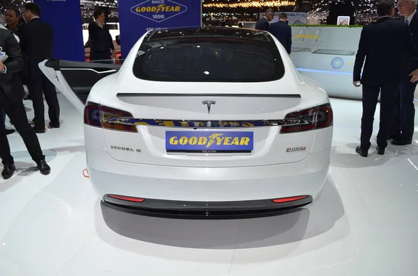 Genebra, Suíça, 06 de março de 2018: Tesla Model S P100D na GIMS — Fotografia de Stock