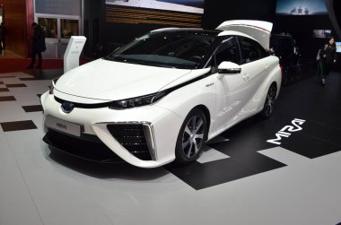 Cenevre, İsviçre, Mart 06-2018: Toyota Mirai Fuelcell at Gims