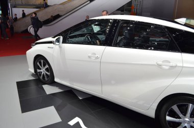 Cenevre, İsviçre, Mart 06-2018: Toyota Mirai Fuelcell at Gims