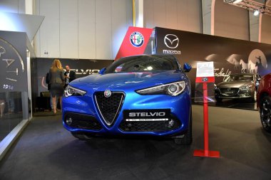 Sofya, Bulgaristan, 13-2017: Sofya Motor Fuarında Alfa Romeo Stelvio