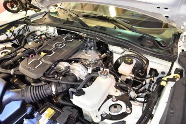 Sofya, Bulgaristan, 13-2017: Fiat 124 Spider Sofya Motor Show 'da