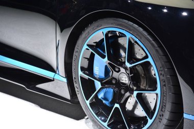 Frankfurt, Almanya, 13 Eylül 2017: Iaa 2017 'de Bugatti Chiron
