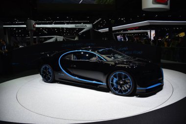 Frankfurt, Almanya, 13 Eylül 2017: Iaa 2017 'de Bugatti Chiron