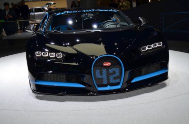 Frankfurt, Almanya, 13 Eylül 2017: Iaa 2017 'de Bugatti Chiron