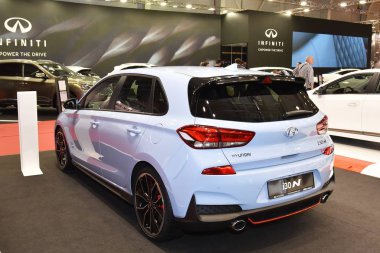 Sofya, Bulgaristan, 13-2017: Sofya Motor Fuarında Hyundai i30 N