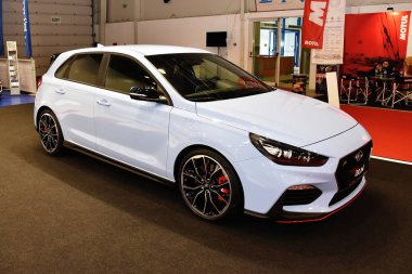 Sofya, Bulgaristan, 13-2017: Sofya Motor Fuarında Hyundai i30 N