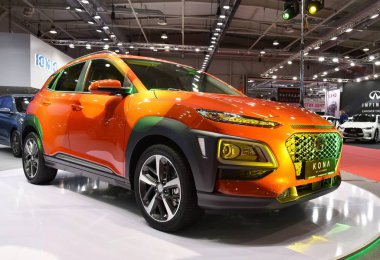 Sofya, Bulgaristan, 13-2017: Sofya Motor Fuarında Hyundai Kona