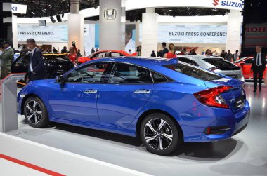 Frankfurt, Almanya, 12-2017: Iaa 2017 'de Honda Civic Sedan