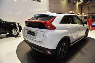 Sofya, Bulgaristan, 13-2017: Mitsubishi Eclipse Cross Sofya Motor Fuarında