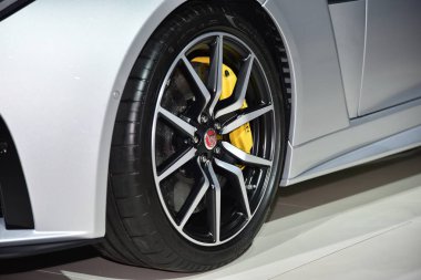 Frankfurt, Almanya, 12-2017: Jaguar F-Type Svr, Iaa 2017