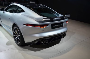 Frankfurt, Almanya, 12-2017: Jaguar F-Type Svr, Iaa 2017