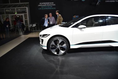 Frankfurt, Almanya, 12 Eylül 2017: Jaguar i-Pace Elektrik Konsepti Iaa 2017