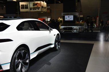Frankfurt, Almanya, 12 Eylül 2017: Jaguar i-Pace Elektrik Konsepti Iaa 2017