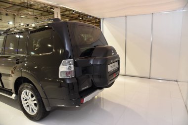 Sofya, Bulgaristan, 13-2017: Mitsubishi Pajero Sofya Motor Fuarında