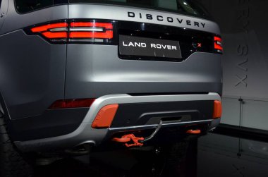 Frankfurt, Almanya, 12-2017: Iaa 2017 'de Land Rover Discovery