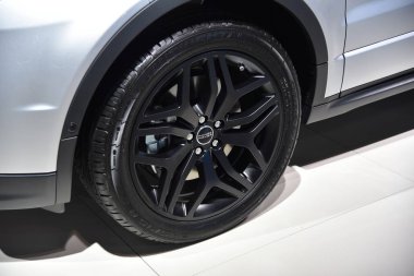 Frankfurt, Almanya, 12-2017: Iaa 2017 'de Land Rover Range Evoque Cabrio