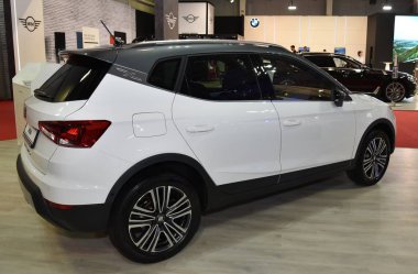 Sofya, Bulgaristan, 13-2017: Sofya Motor Fuarında koltuk Arona