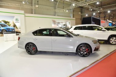 Sofya, Bulgaristan, 13-2017: Skoda Octavia Rs at Sofia Motor Show