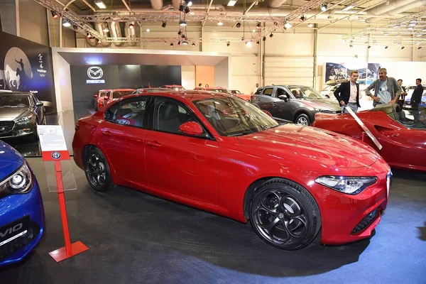 Sofia, Болгарія, 13-2017: Alfa Romeo Giulia на Sofia Motor Show — стокове фото