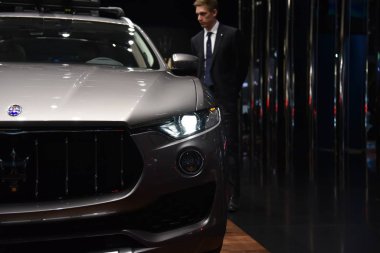 Frankfurt, Almanya, 12-2017: Iaa 2017 Maserati Levante