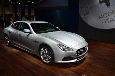 Frankfurt, Almanya, 12-2017: Maserati Quattroporte, Iaa 2017