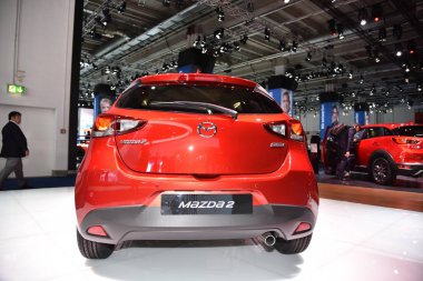 Frankfurt, Almanya, 12-2017: Iaa 2017 'de Mazda 2