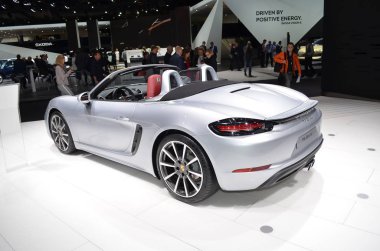 Frankfurt, Almanya, 13 Eylül 2017: Porsche 718 Boxster, Iaa 2017