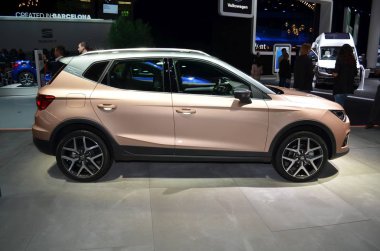 Frankfurt, Almanya, 13 Eylül 2017: Iaa 2017 'de koltuk Arona