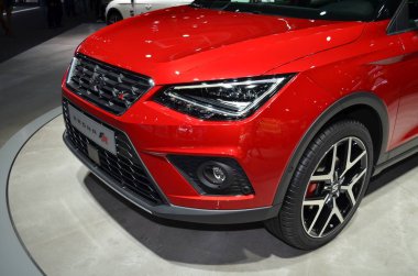 Frankfurt, Almanya, 13 Eylül 2017: Iaa 2017 'de koltuk Arona Fr.