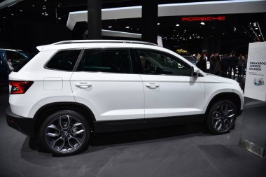 Frankfurt, Almanya, 14-2017: Iaa 2017 'de Skoda Karoq