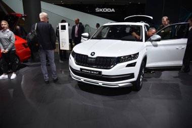Frankfurt, Almanya, 14-2017: Iaa 2017 'de Skoda Kodiaq Scout