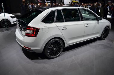 Frankfurt, Almanya, 14 Eylül 2017: Skoda Rapid Spaceback Iaa 2017