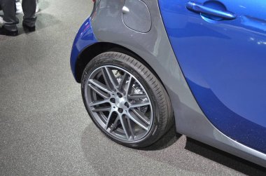 Frankfurt, Almanya, 13 Eylül 2017: Iaa 2017 'de Smart Forfour Brabus