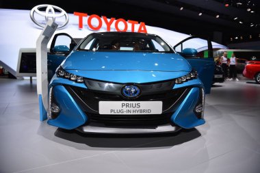 Frankfurt, Almanya, 14 Eylül 2017: Toyota Prius Plug-in Hybrid, Iaa 2017