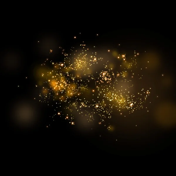 Glittering stars on bokeh. Golden Christmas Glitter Lights Defoc — Stock fotografie