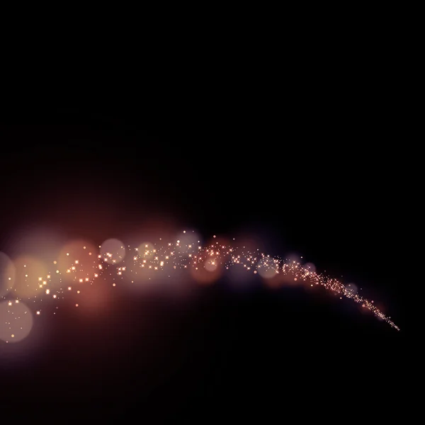 Glinsterende sterren stof parcours op de achtergrond bokeh — Stockfoto