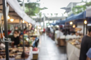 Sokak gıda arka plan bulanıklık. Alışveriş halkı bulanık soyut 