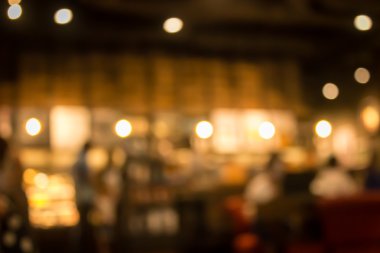 Cafe bokeh ile arka plan bulanıklık. Restoran soyut bulanıklık.