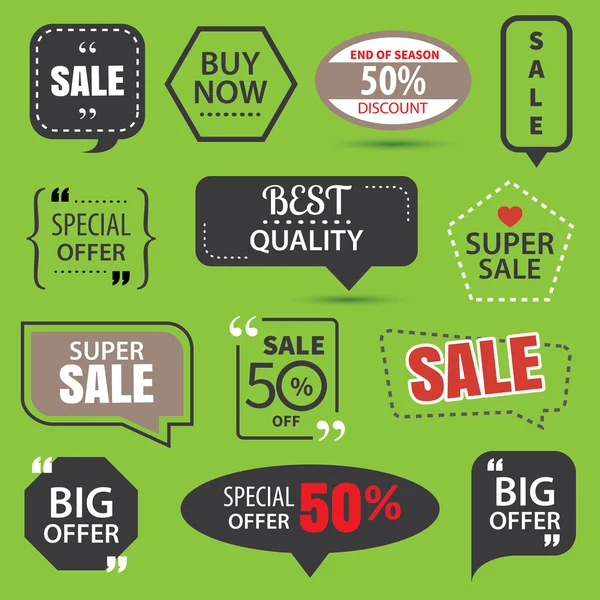 Set of commercial sale stickers, elements badges and labels coll — Stockový vektor