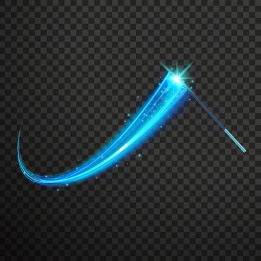 Sihirli değnek büyülü pırıltılı glitter iz ile. Vektör yazım w