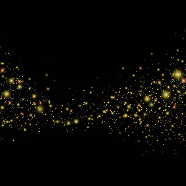 Vecteur or paillettes particules effet de fond pour carte de vœux — Image vectorielle