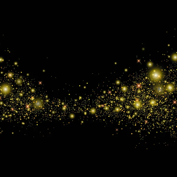 Vecteur or paillettes particules effet de fond pour carte de vœux — Image vectorielle